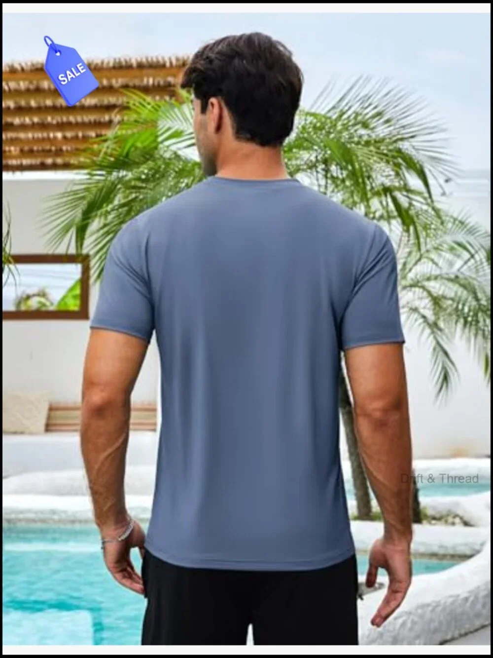 Men's Quick Dry UPF 50+ Rash Guard Swim Shirt Athletic Fit Short Sleeve